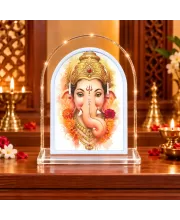 Lord Ganesha L Shape Acrylic Showpiece 3 X 3.5 Inch For Home, Office And Car (F176699)