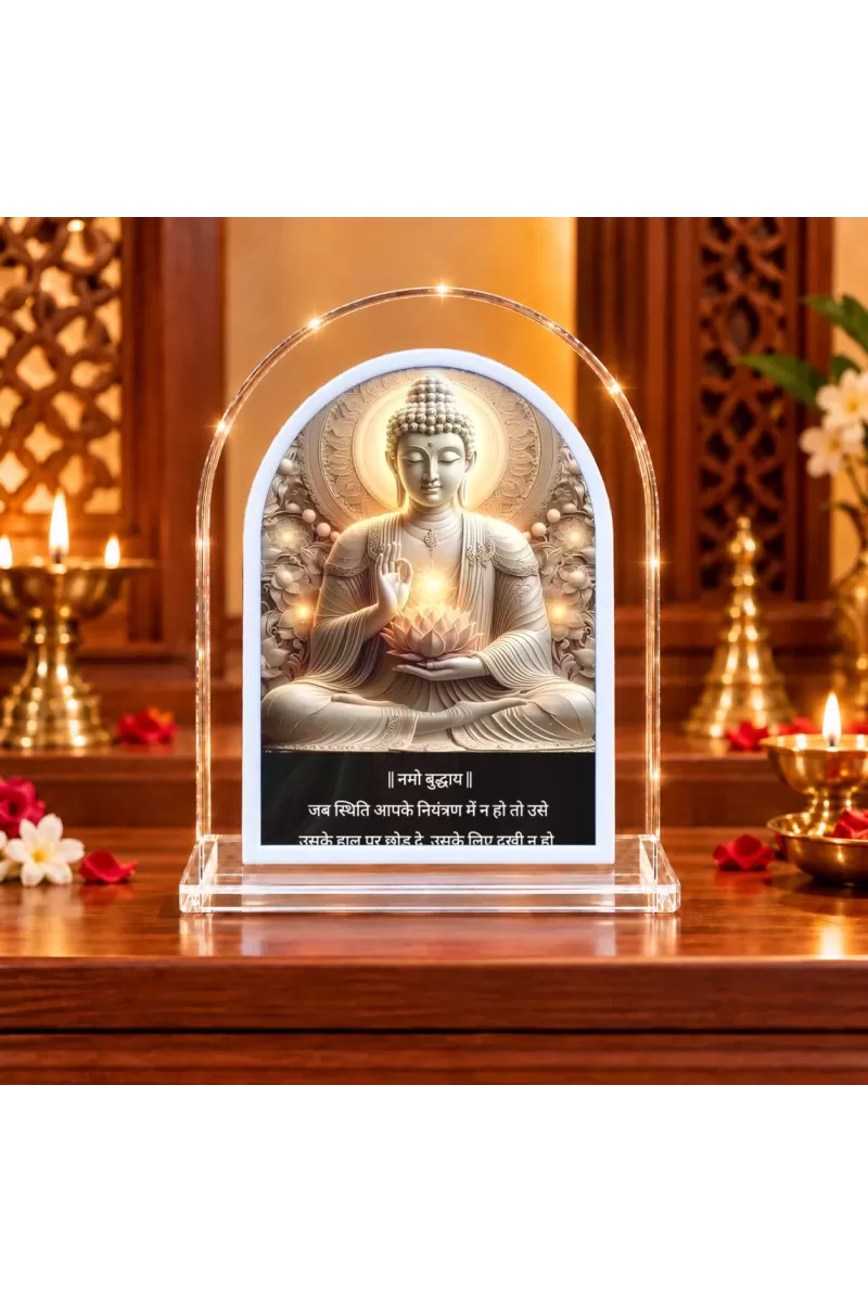 Buddha L Shape Acrylic Showpiece 3 X 3.5 Inch For Home, Office And Car (F176700)