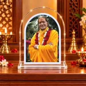 Jagad Guru Kripau Maharaj L Shape Acrylic Showpiece 3 X 3.5 Inch For Home, Office And Car (F176702)