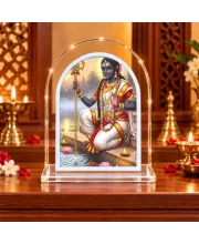 Maa Durga L Shape Acrylic Showpiece 3 X 3.5 Inch For Home, Office And Car (F176704)