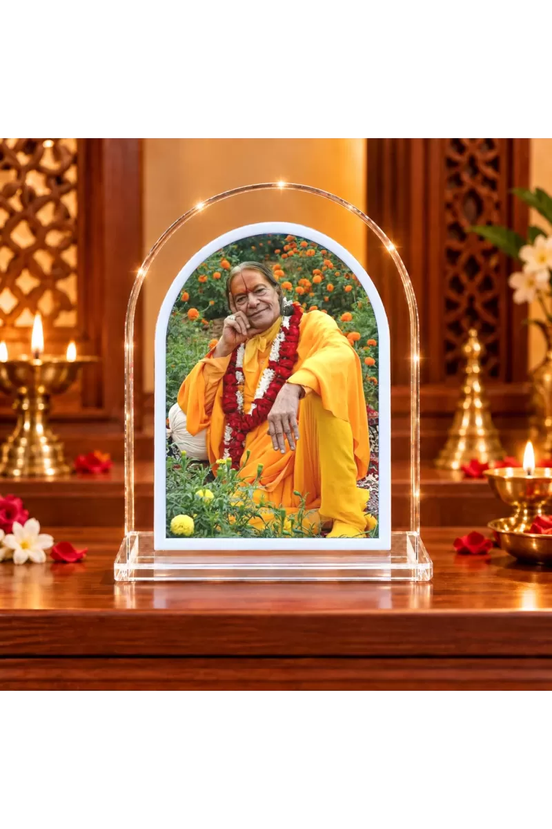 Jagad Guru Kripau Maharaj L Shape Acrylic Showpiece 3 X 3.5 Inch For Home, Office And Car (F176708)