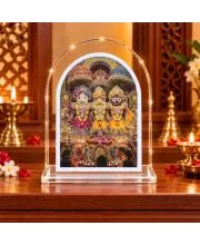 Jagannath Balaram And Subhadra L Shape Acrylic Showpiece 3 X 3.5 Inch For Home, Office And Car (F176709)