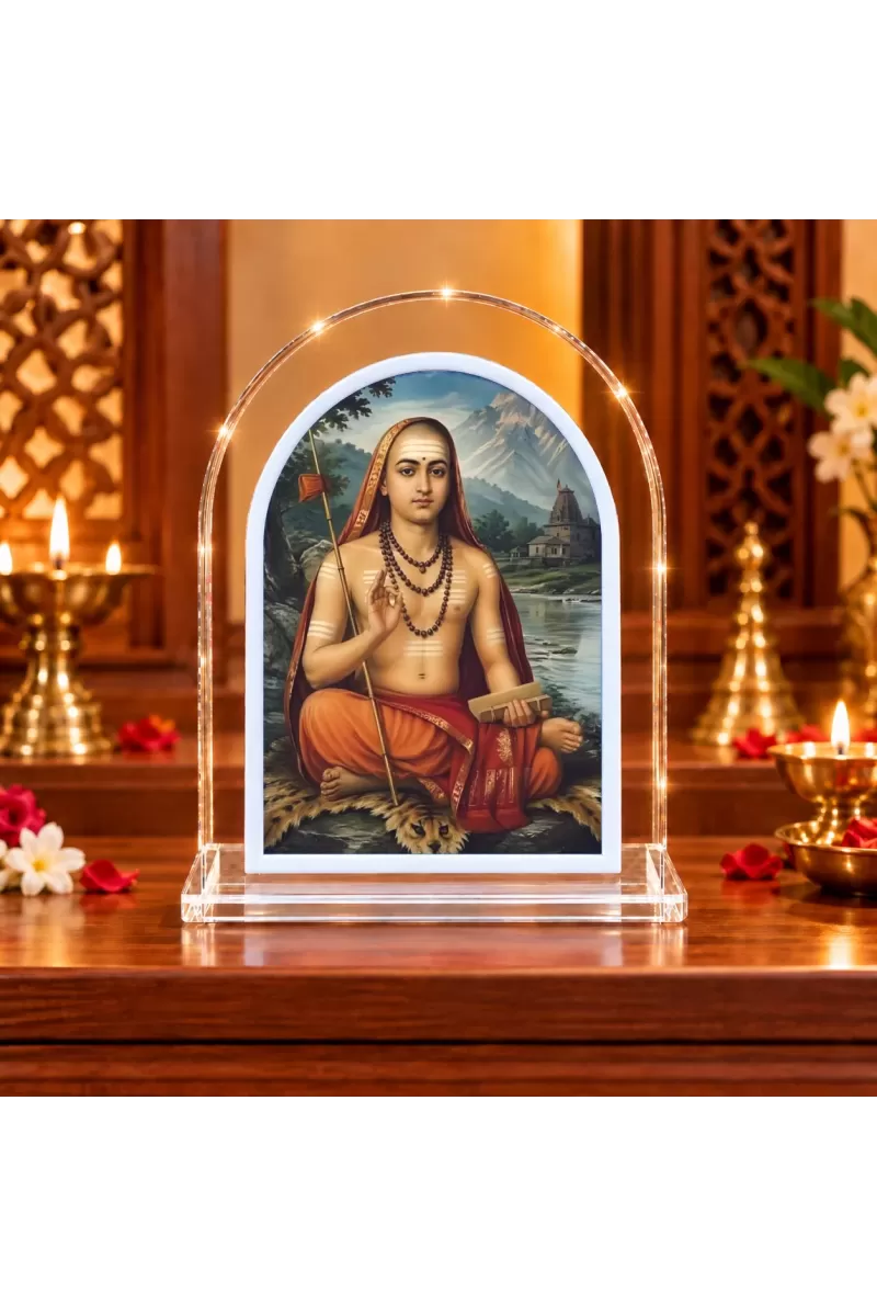 Adi Guru Shankaracharya L Shape Acrylic Showpiece 3 X 3.5 Inch For Home, Office And Car (F176710)