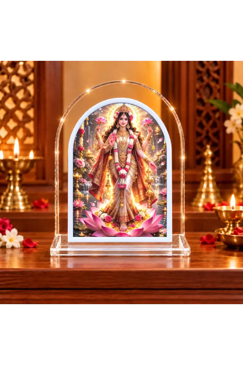 Mahalakshmi L Shape Acrylic Showpiece 3 X 3.5 Inch For Home, Office And Car (F176712)
