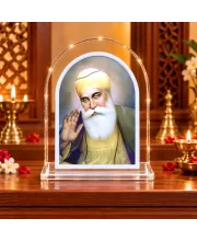 Guru Nanak Dev Ji L Shape Acrylic Showpiece 3 X 3.5 Inch For Home, Office And Car (F176713)