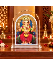 Lord Ganesha L Shape Acrylic Showpiece 3 X 3.5 Inch For Home, Office And Car (F176715)
