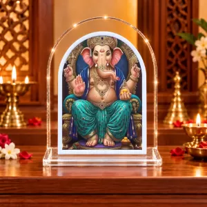 Lord Ganesha L Shape Acrylic Showpiece 3 X 3.5 Inch For Home, Office And Car (F176716) Lord Ganesha L Shape Acrylic Showpiece 3 X 3.5 Inch For Home, Office And Car (F176716)