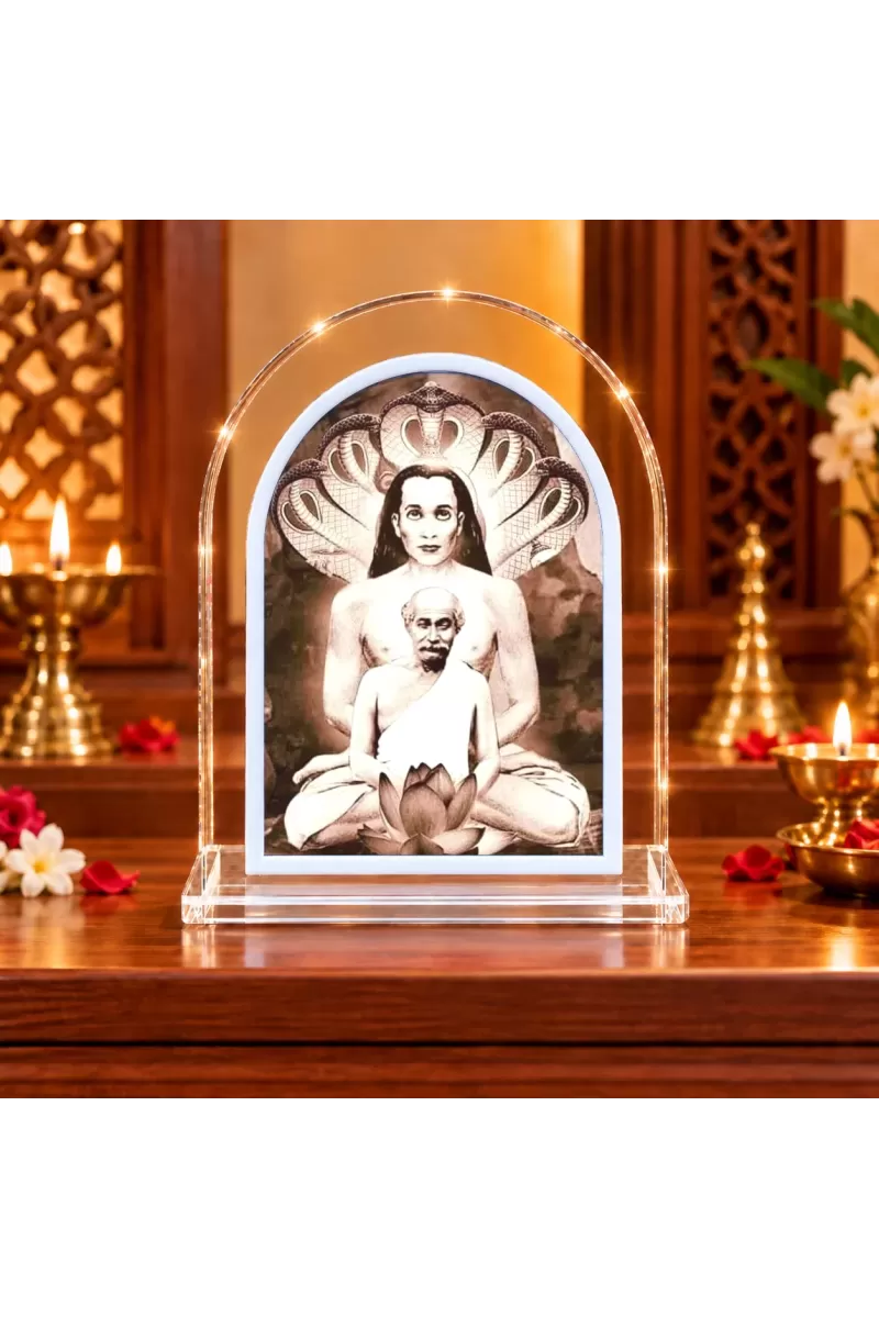 Mahaavatar Babaji L Shape Acrylic Showpiece 3 X 3.5 Inch For Home, Office And Car (F176717)
