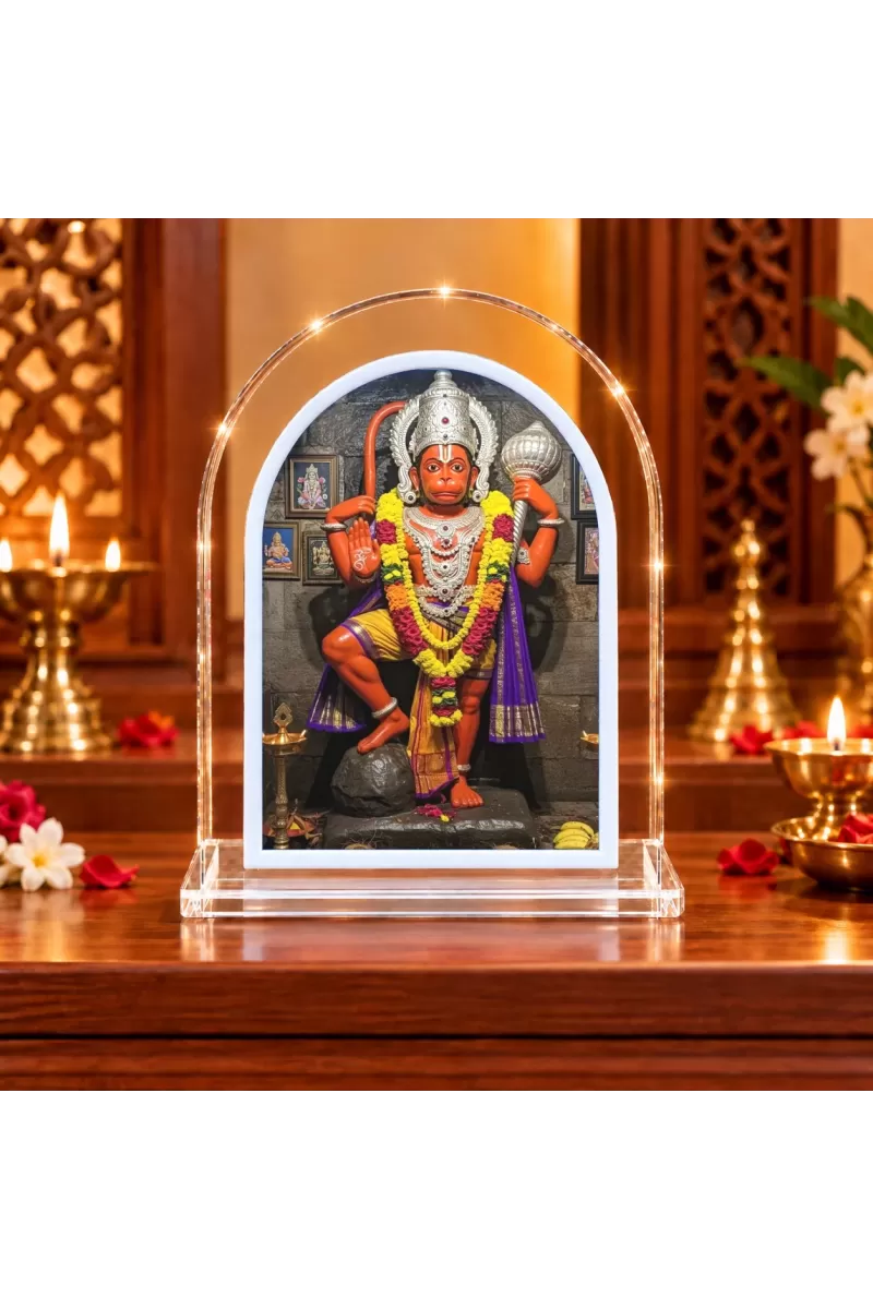 Hanuman L Shape Acrylic Showpiece 3 X 3.5 Inch For Home, Office And Car (F176718)