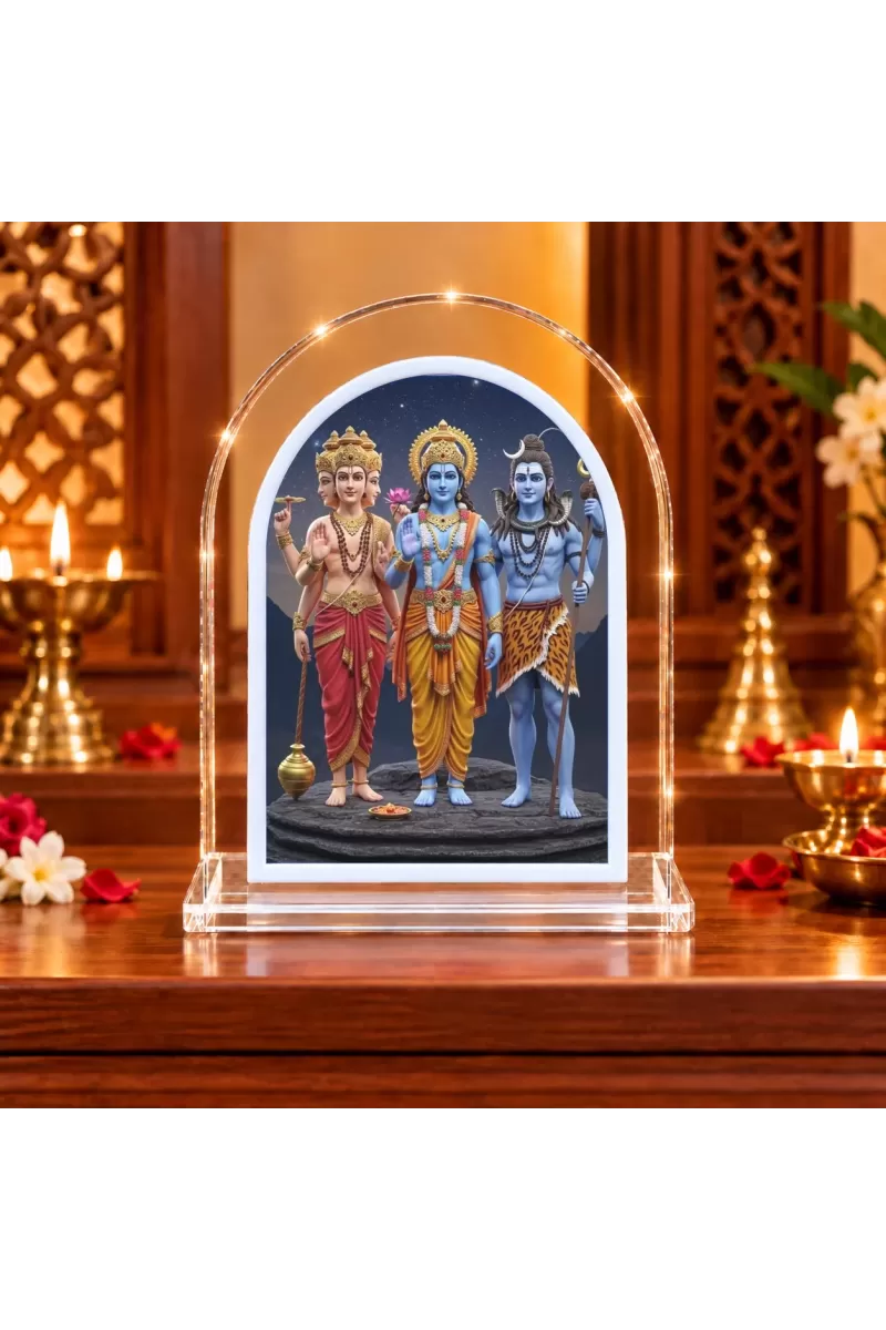 Hindu L Shape Acrylic Showpiece 3 X 3.5 Inch For Home, Office And Car (F176721)