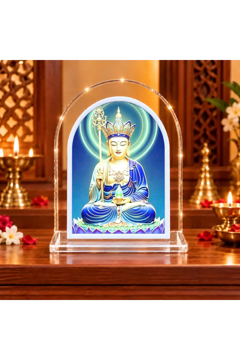 Avalokiteshvara L Shape Acrylic Showpiece 3 X 3.5 Inch For Home, Office And Car (F176722)