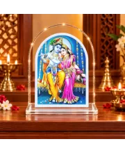 Radha Krishna L Shape Acrylic Showpiece 3 X 3.5 Inch For Home, Office And Car (F176723)