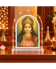 Maa Durga L Shape Acrylic Showpiece 3 X 3.5 Inch For Home, Office And Car (F176725)