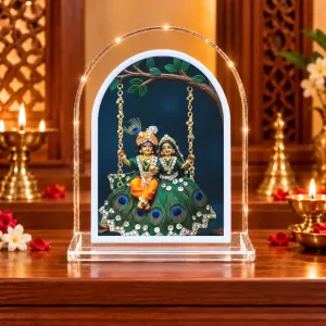 Radha Krishna L Shape Acrylic Showpiece 3 X 3.5 Inch For Home, Office And Car (F176727) Radha Krishna L Shape Acrylic Showpiece 3 X 3.5 Inch For Home, Office And Car (F176727)