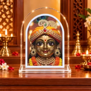 Lord Krishna L Shape Acrylic Showpiece 3 X 3.5 Inch For Home, Office And Car (F176729)