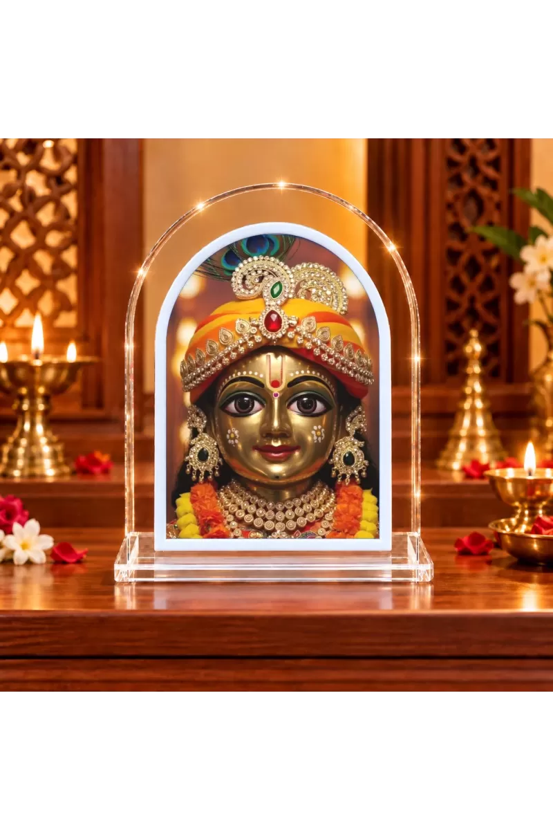 Lord Krishna L Shape Acrylic Showpiece 3 X 3.5 Inch For Home, Office And Car (F176729)