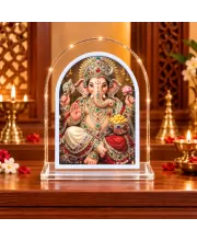 Lord Ganesha L Shape Acrylic Showpiece 3 X 3.5 Inch For Home, Office And Car (F176731)