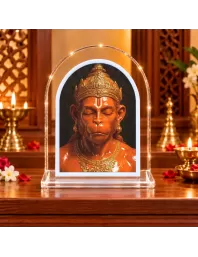 Hanuman L Shape Acrylic Showpiece 3 X 3.5 Inch For Home, Office And Car (F176733)