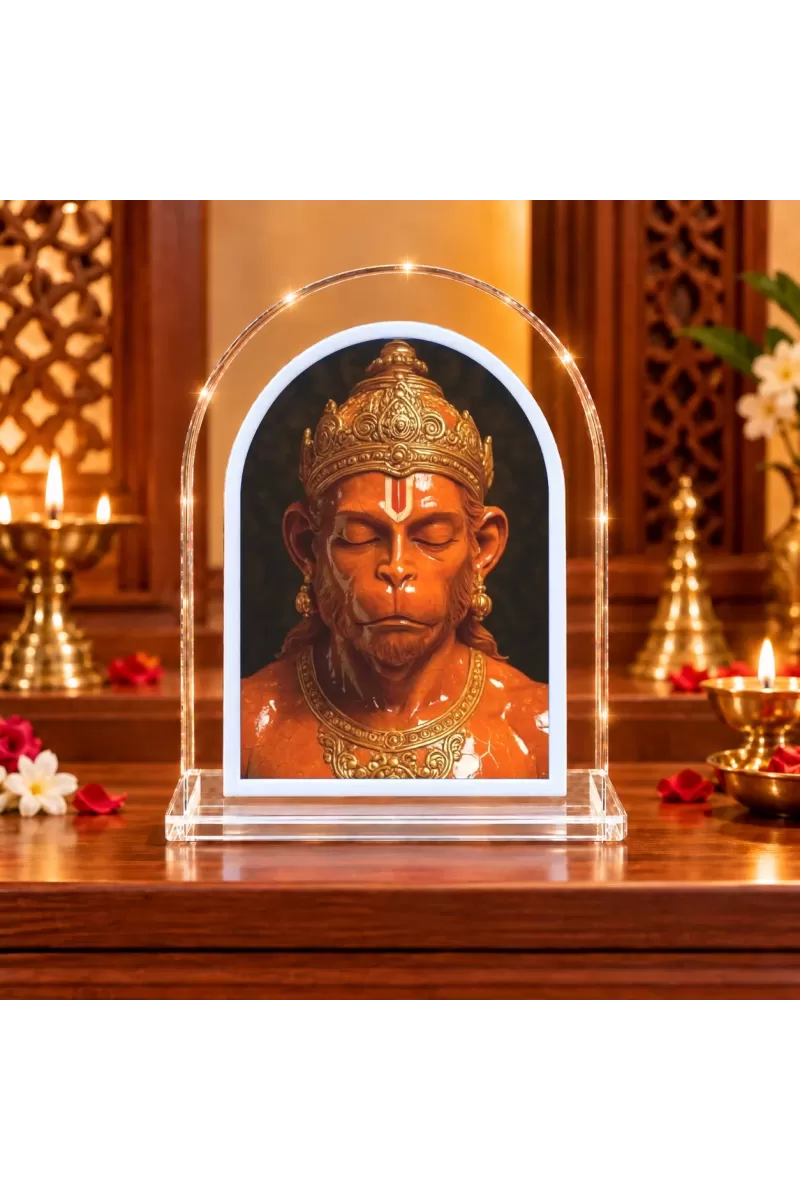 Hanuman L Shape Acrylic Showpiece 3 X 3.5 Inch For Home, Office And Car (F176733)