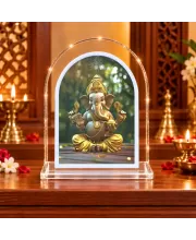 Lord Ganesha L Shape Acrylic Showpiece 3 X 3.5 Inch For Home, Office And Car (F176734)