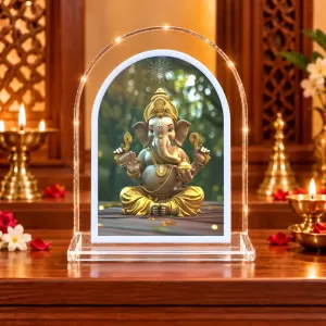 Lord Ganesha L Shape Acrylic Showpiece 3 X 3.5 Inch For Home, Office And Car (F176734) Lord Ganesha L Shape Acrylic Showpiece 3 X 3.5 Inch For Home, Office And Car (F176734)
