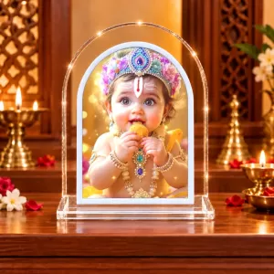 Baby Krishna L Shape Acrylic Showpiece 3 X 3.5 Inch For Home, Office And Car (F176735) Baby Krishna L Shape Acrylic Showpiece 3 X 3.5 Inch For Home, Office And Car (F176735)