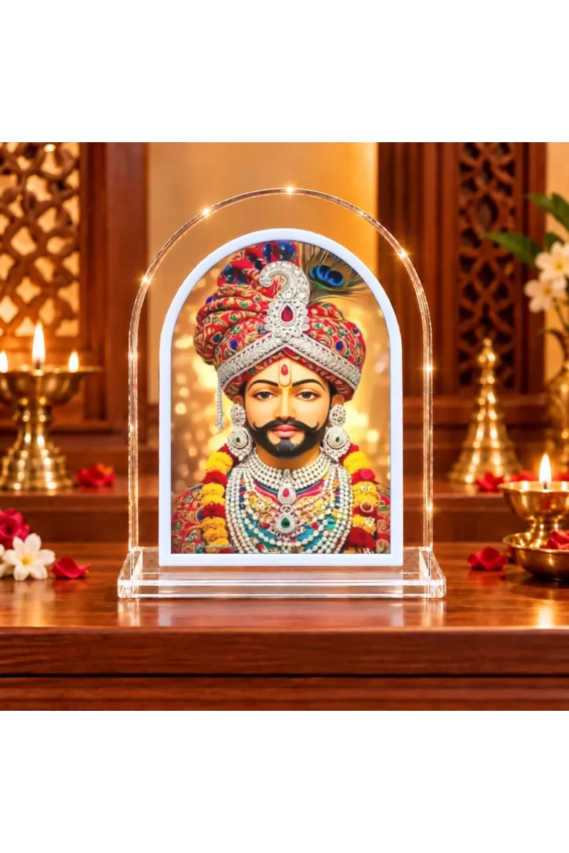 Khatu Shyam L Shape Acrylic Showpiece 3 X 3.5 Inch For Home, Office And Car (F176738)