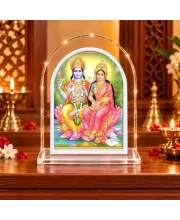 Lakshmi Narayan L Shape Acrylic Showpiece 3 X 3.5 Inch For Home, Office And Car (F176739)
