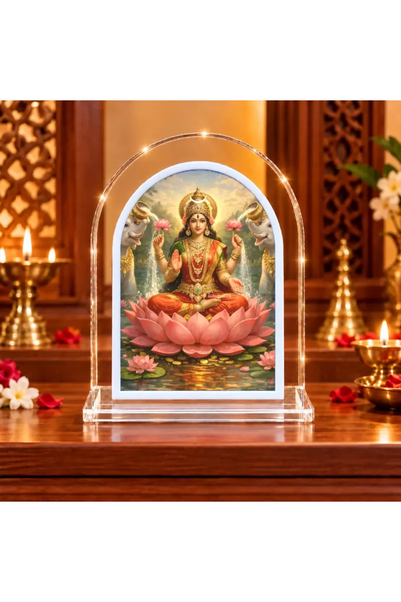 Goddess Lakshmi L Shape Acrylic Showpiece 3 X 3.5 Inch For Home, Office And Car (F176740)