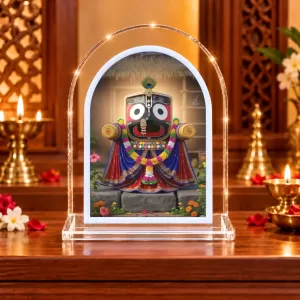 Lord Jagannath L Shape Acrylic Showpiece 3 X 3.5 Inch For Home, Office And Car (F176741)