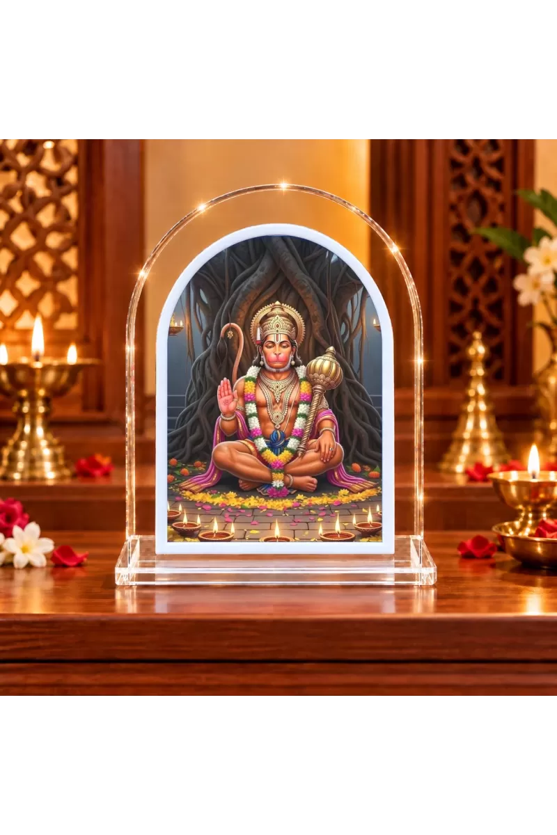 Hanuman L Shape Acrylic Showpiece 3 X 3.5 Inch For Home, Office And Car (F176745)