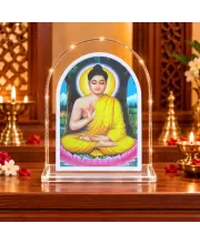 Buddha L Shape Acrylic Showpiece 3 X 3.5 Inch For Home, Office And Car (F176746)