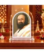 Sri Sri Ravi Shankar L Shape Acrylic Showpiece 3 X 3.5 Inch For Home, Office And Car (F176748)