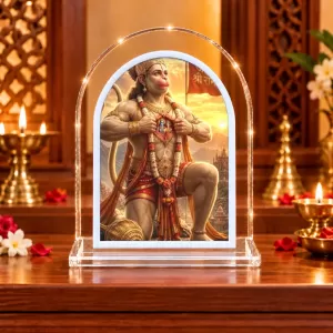 Hanuman L Shape Acrylic Showpiece 3 X 3.5 Inch For Home, Office And Car (F176749)