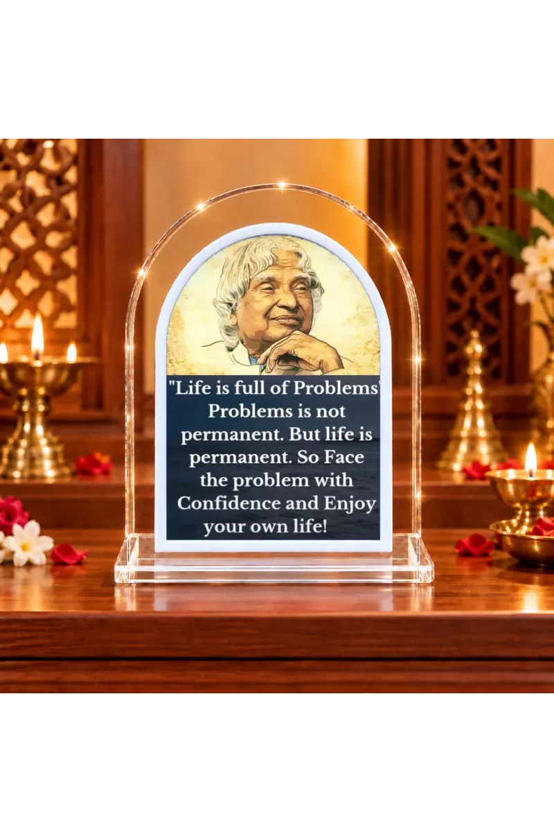 APJ Abdul Kalam L Shape Acrylic Showpiece 3 X 3.5 Inch For Home, Office And Car (F176750)