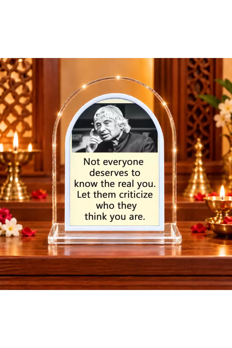 A P J Abdul Kalam L Shape Acrylic Showpiece 3 X 3.5 Inch For Home, Office And Car (F176753)