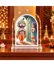 Lord Jagannath L Shape Acrylic Showpiece 3 X 3.5 Inch For Home, Office And Car (F176756)