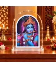 Lord Krishna L Shape Acrylic Showpiece 3 X 3.5 Inch For Home, Office And Car (F176757)