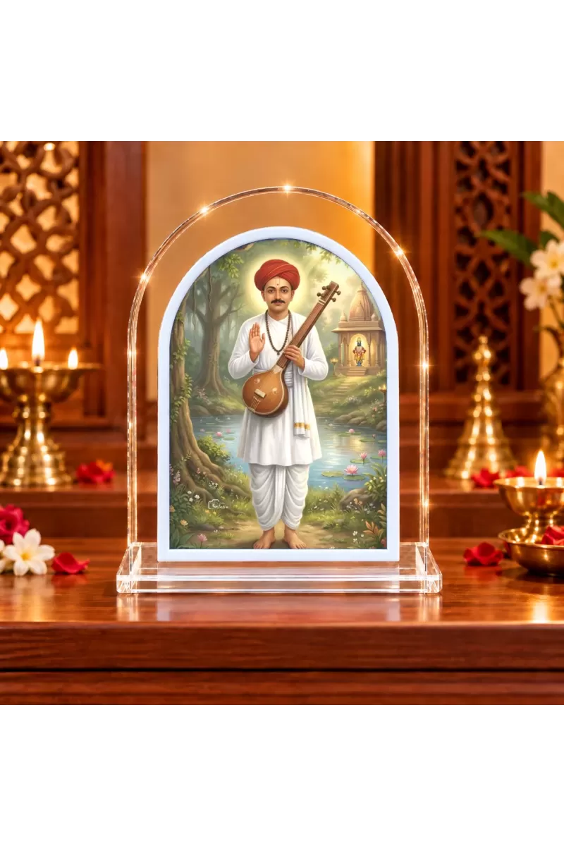 Sant Namdev Maharaj L Shape Acrylic Showpiece 3 X 3.5 Inch For Home, Office And Car (F176760)