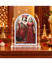 Radha Krishna L Shape Acrylic Showpiece 3 X 3.5 Inch For Home, Office And Car (F176763)