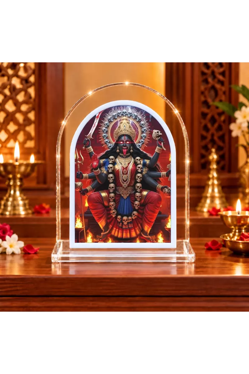 Goddess Kali L Shape Acrylic Showpiece 3 X 3.5 Inch For Home, Office And Car (F176764)