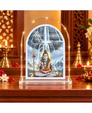 Lord Shiva L Shape Acrylic Showpiece 3 X 3.5 Inch For Home, Office And Car (F176765)