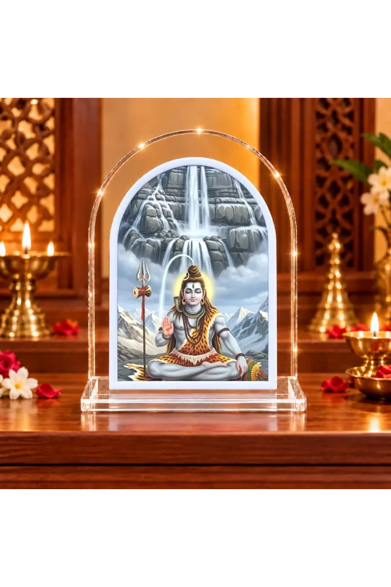 Lord Shiva L Shape Acrylic Showpiece 3 X 3.5 Inch For Home, Office And Car (F176765)