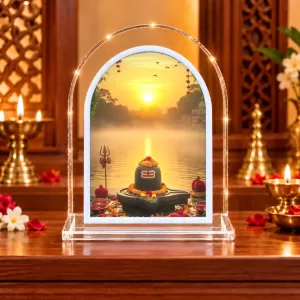 Shivling L Shape Acrylic Showpiece 3 X 3.5 Inch For Home, Office And Car (F176766)