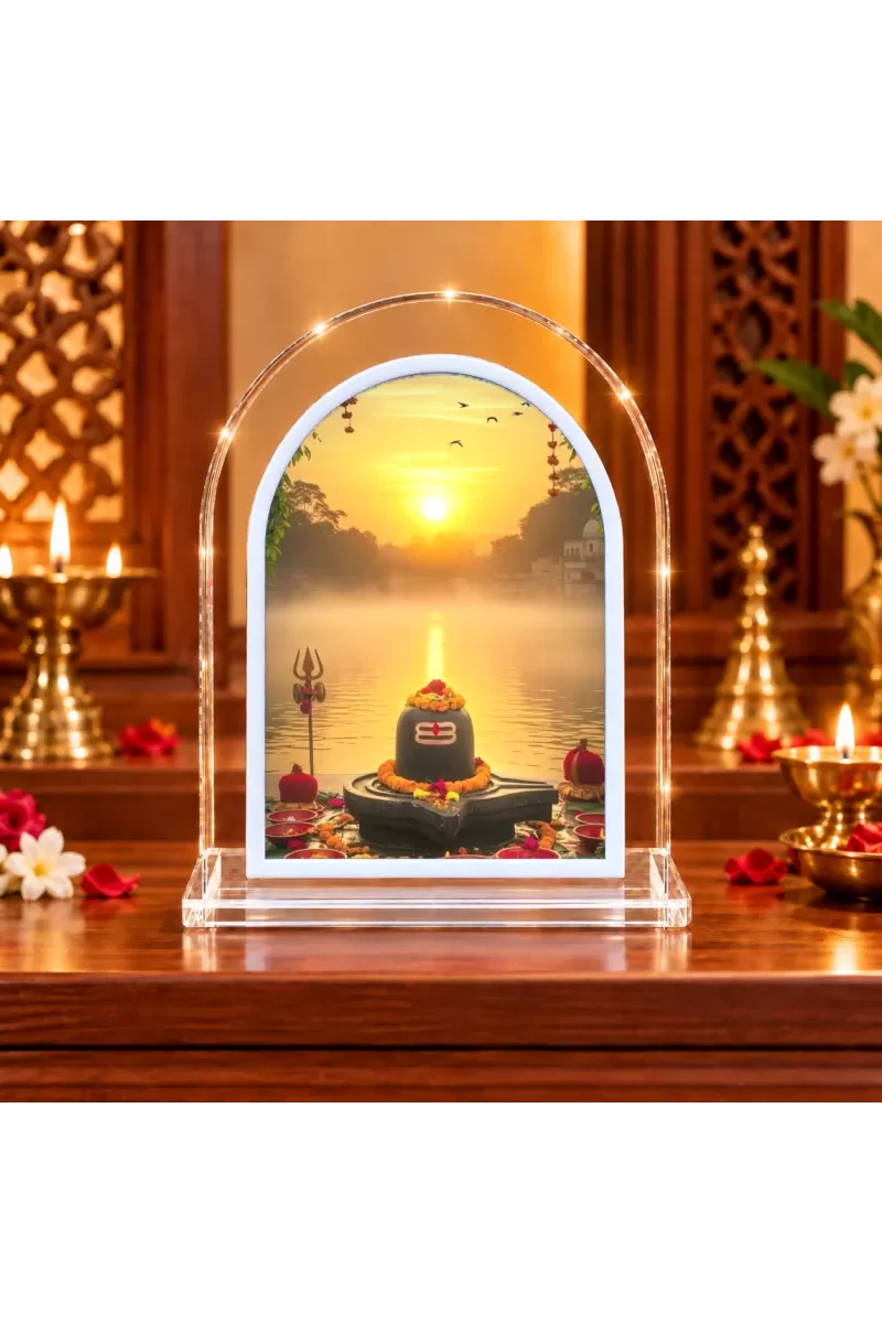 Shivling L Shape Acrylic Showpiece 3 X 3.5 Inch For Home, Office And Car (F176766)