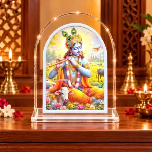 Lord Krishna L Shape Acrylic Showpiece 3 X 3.5 Inch For Home, Office And Car (F176771) Lord Krishna L Shape Acrylic Showpiece 3 X 3.5 Inch For Home, Office And Car (F176771)