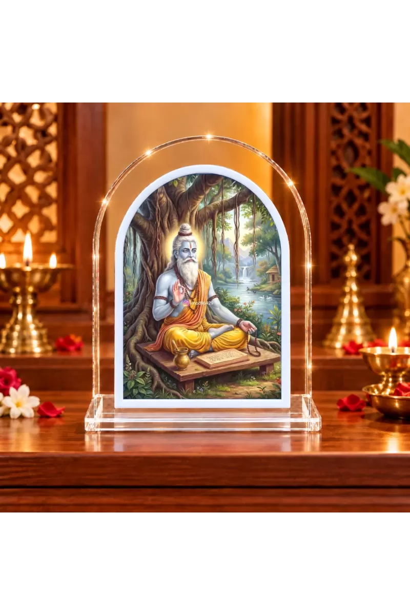 Sri Bhagwan Veda Vyasa L Shape Acrylic Showpiece 3 X 3.5 Inch For Home, Office And Car (F176772)