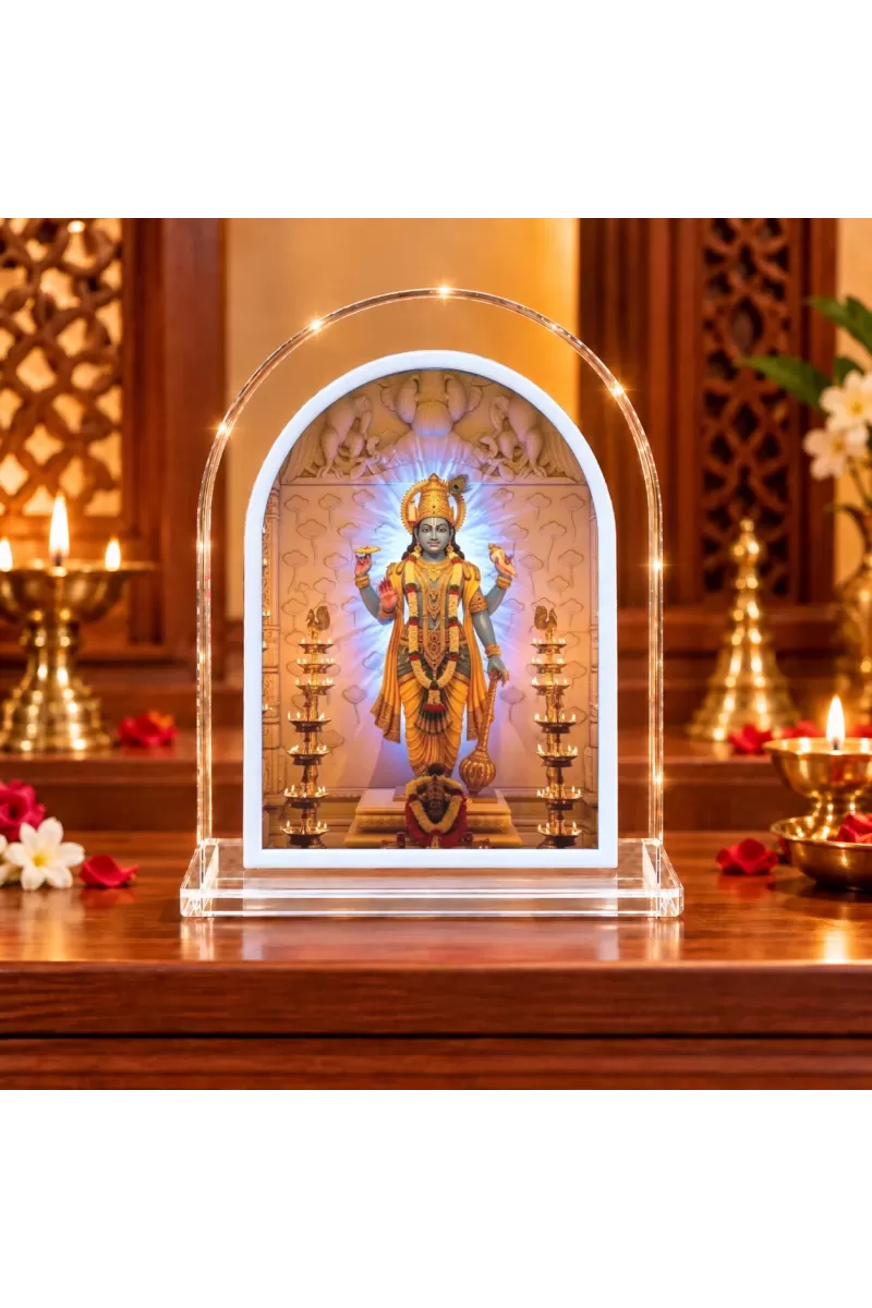 Shree Krishna L Shape Acrylic Showpiece 3 X 3.5 Inch For Home, Office And Car (F176773)