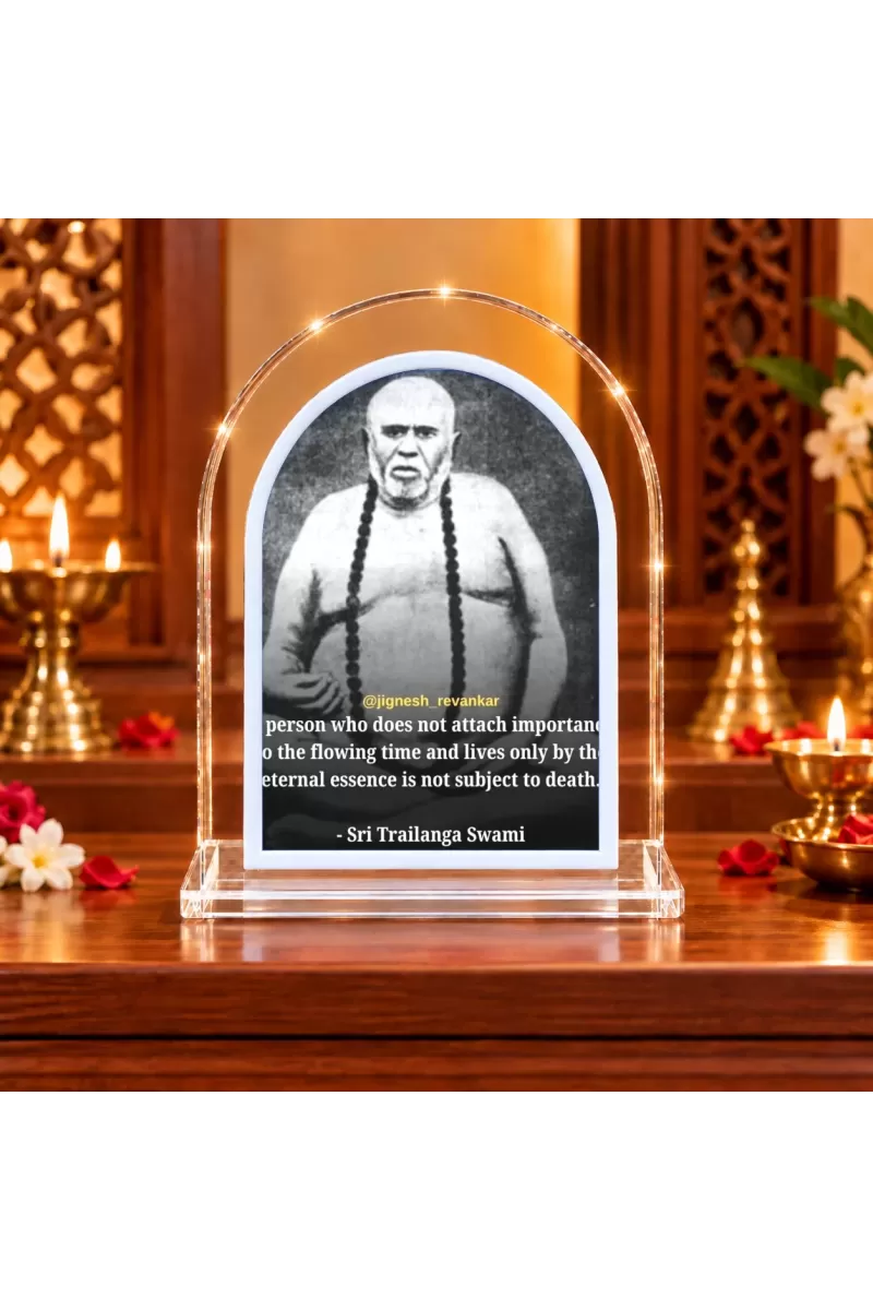 Trailanga Swami L Shape Acrylic Showpiece 3 X 3.5 Inch For Home, Office And Car (F176776)