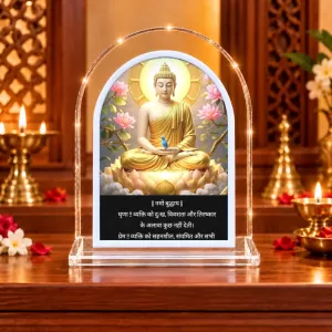 Buddha L Shape Acrylic Showpiece 3 X 3.5 Inch For Home, Office And Car (F176777)
